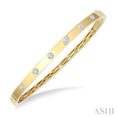 3/4 Ctw Mixed Shape Diamond Cut Fashion Bangle in 14K Yellow Gold
